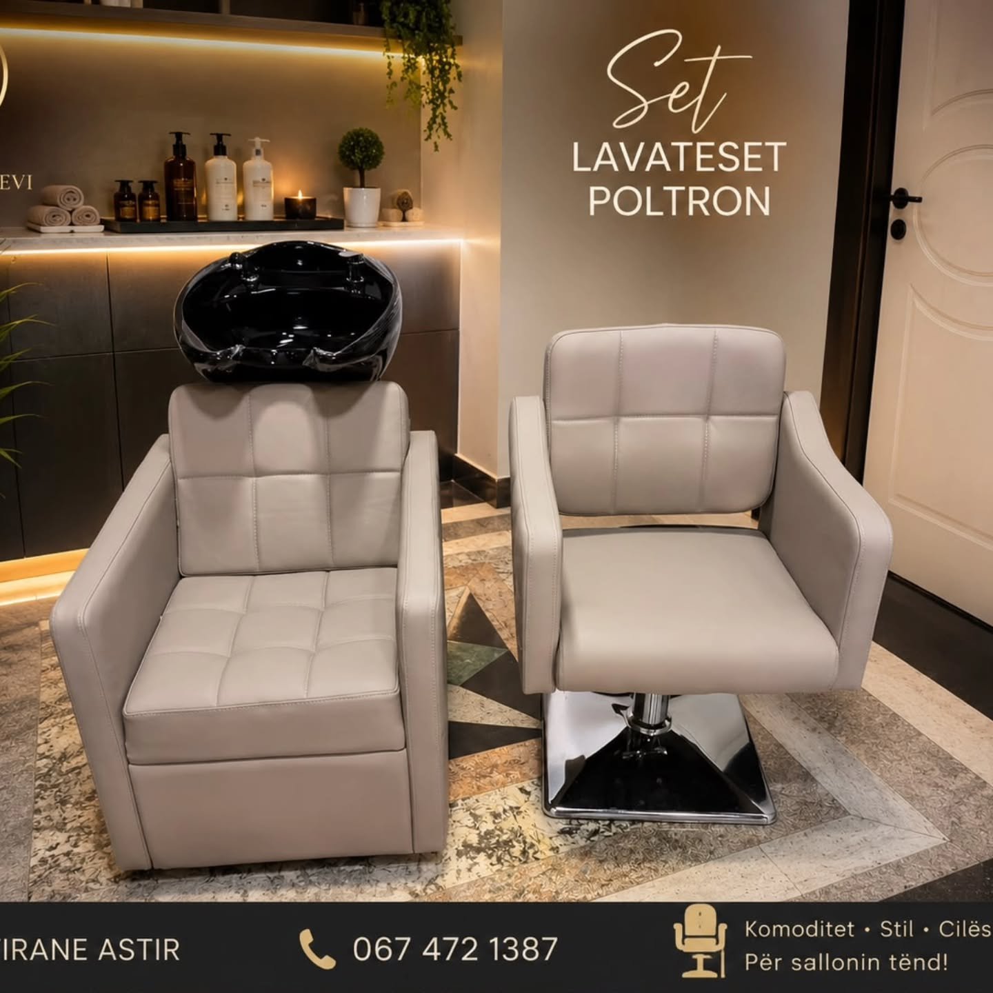 Set lavatesesh dhe poltronash për parukeri